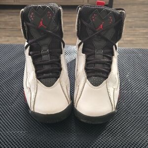 Jordan Kids' Black, White, and Red Sneakers